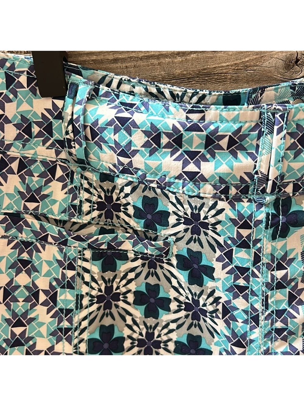 Athleta Blue and White and Purple Mixed Geometric Print Athletic Golf Skort 8 - Picture 5 of 9